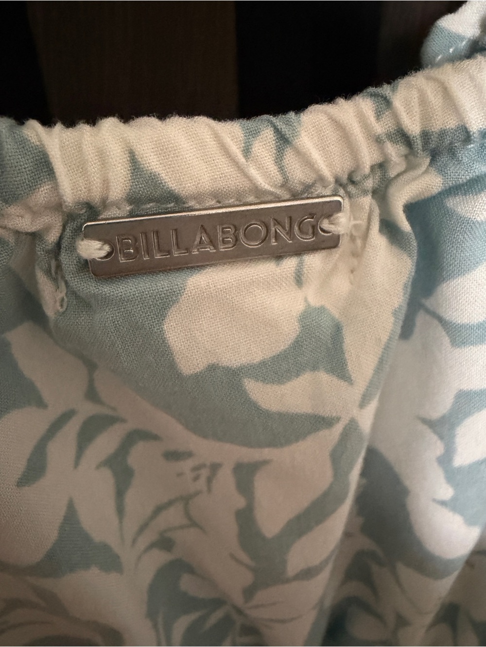 Billabong Women’s L Floral Mini Dress Blue White 100% Viscose Flutter Sleeves - Picture 5 of 9